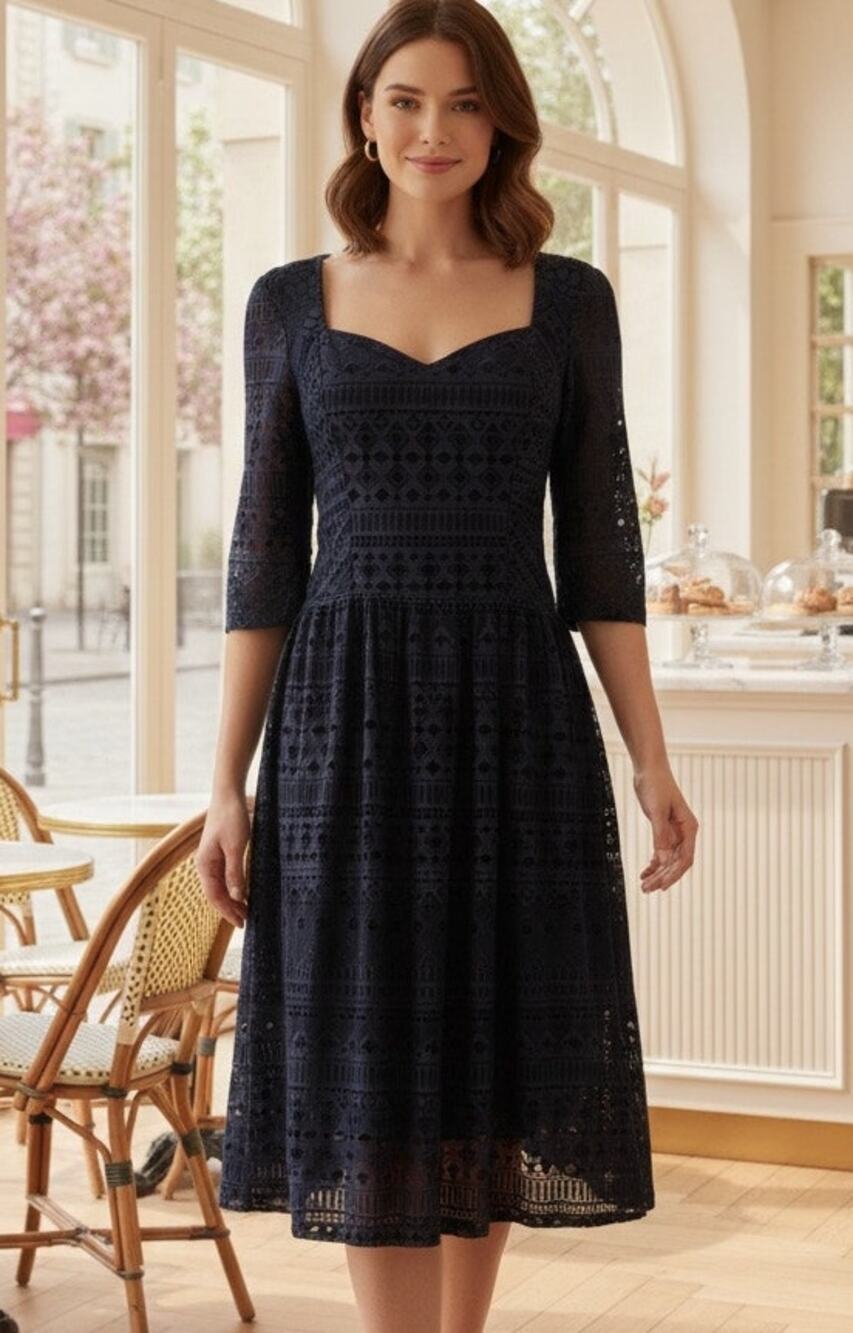 Meadow Rue Anthropologie Navy Blue Burnout Dress